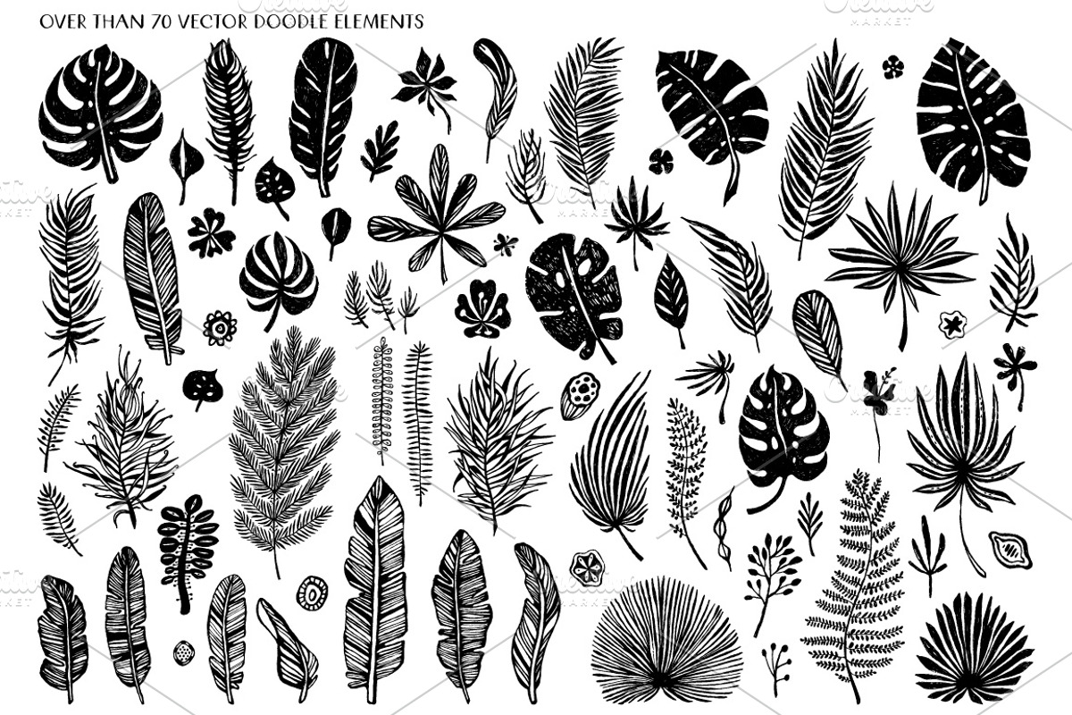 exotic tropical palm leaves, an Illustration by coconut_forest (Photo 3 of 5)