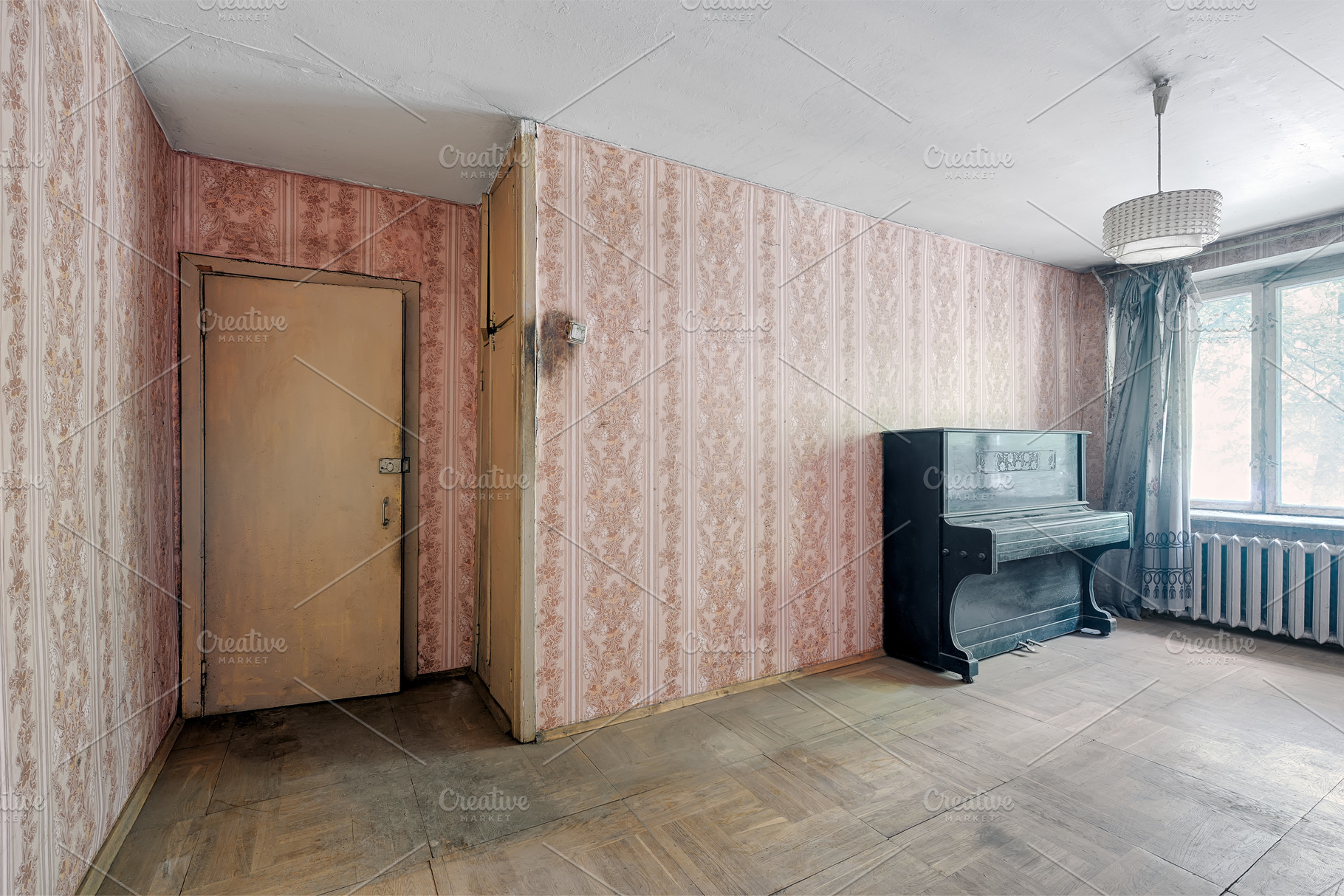 Old ugly abandoned unfurnished room, an Architecture Photo by FedotovAnatoly
