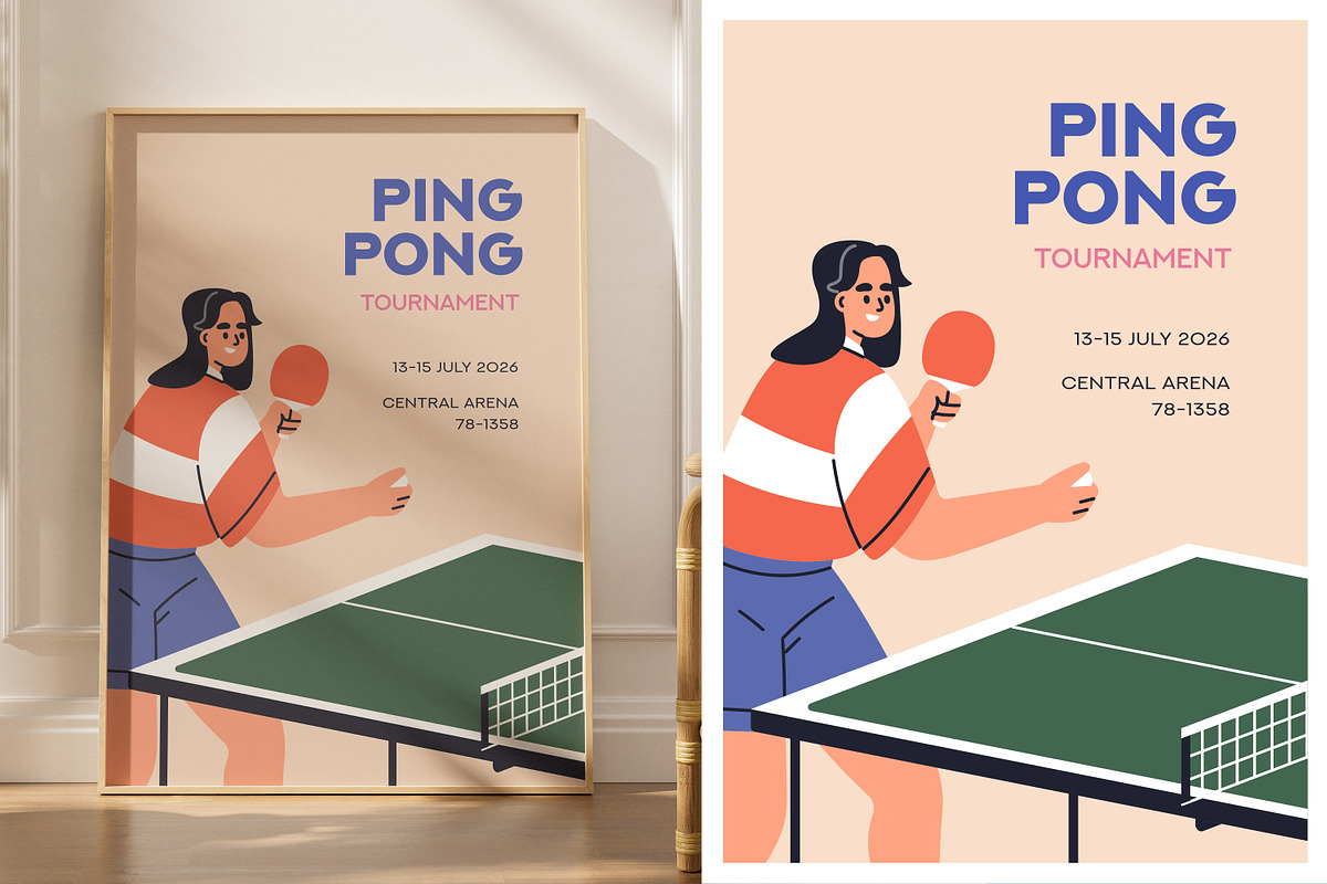 Ping-pong tournament posters set, a Sport Illustration by Good Studio (Photo 3 of 4)