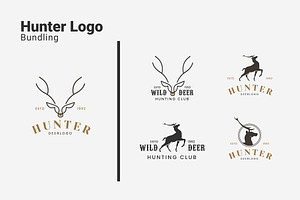 Hunter Wild Deer Badge Bundle, a Branding & Logo Template by Dyn Studio