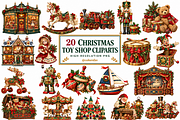 Vintage Christmas Toy Clipart Bundle, an Object Graphic by Colorsfav (Thumbnail 1 of 6)