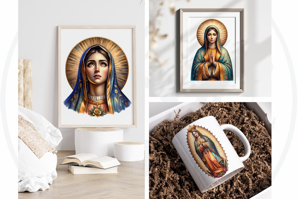 Watercolor Lady of Guadalupe Clipart, a Person Illustration by ThatsDesignArt (Photo 10 of 10)