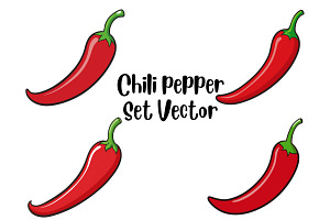Chili Pepper Set Vector, a Food Illustration by Awieee1
