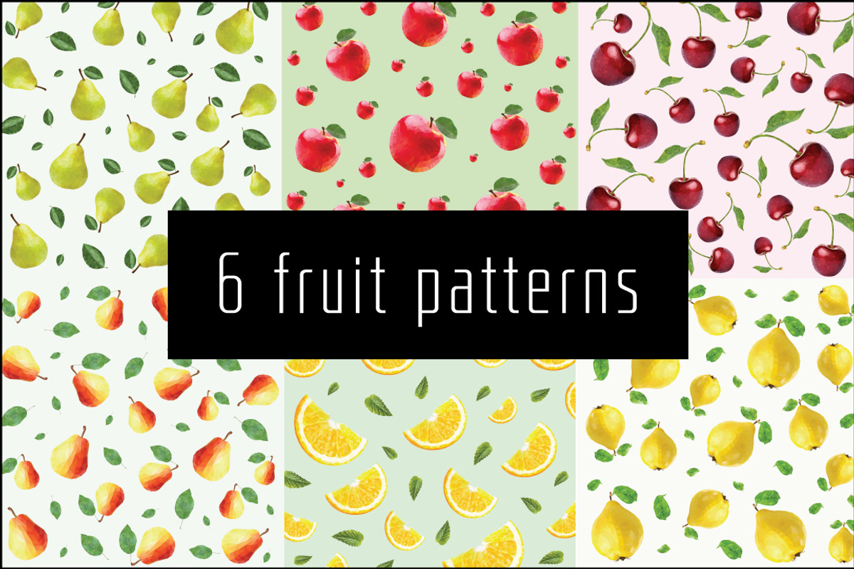 6 fruit patterns, a Pattern Graphic by Orange Soda (Photo 1 of 7)