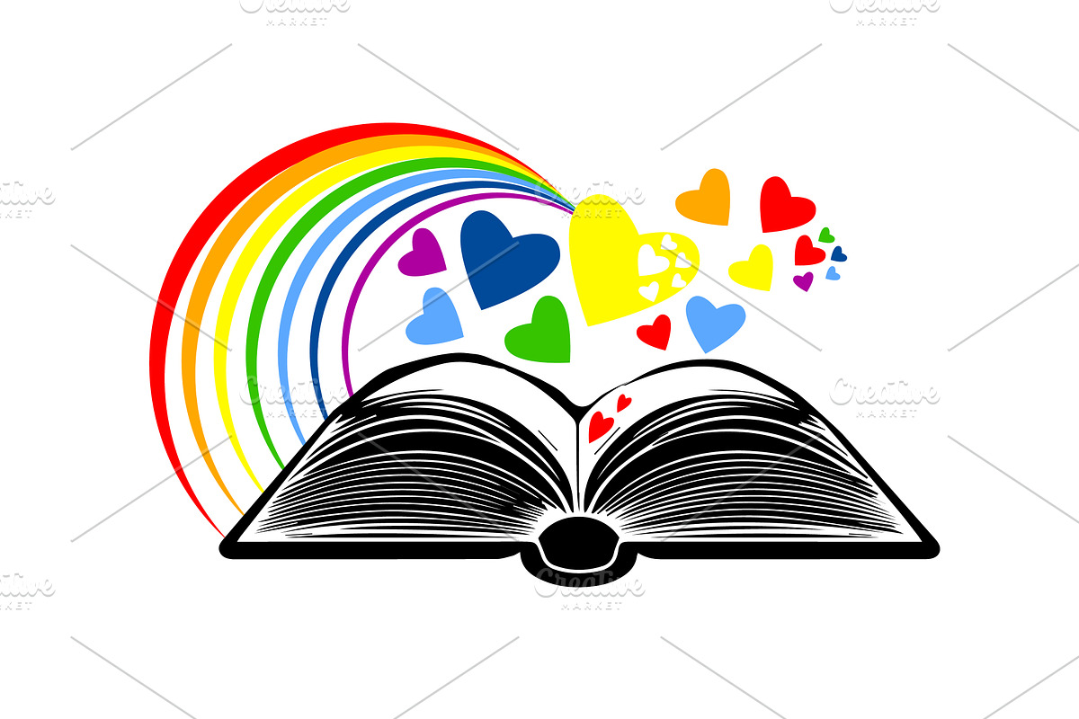 logo book and rainbow . Back to, an Education Illustration by Nenahliadava Design