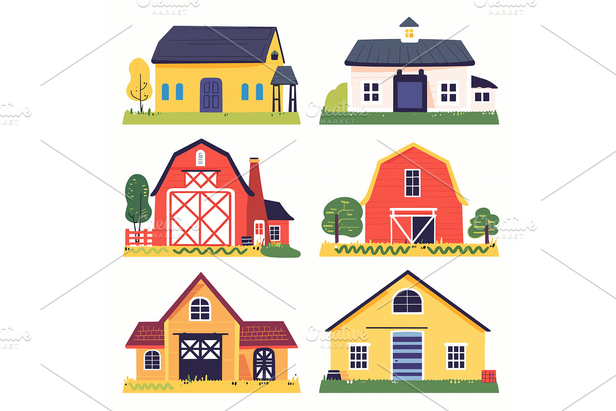 Collection colorful countryside, an Animal Illustration by Vectorstockersland