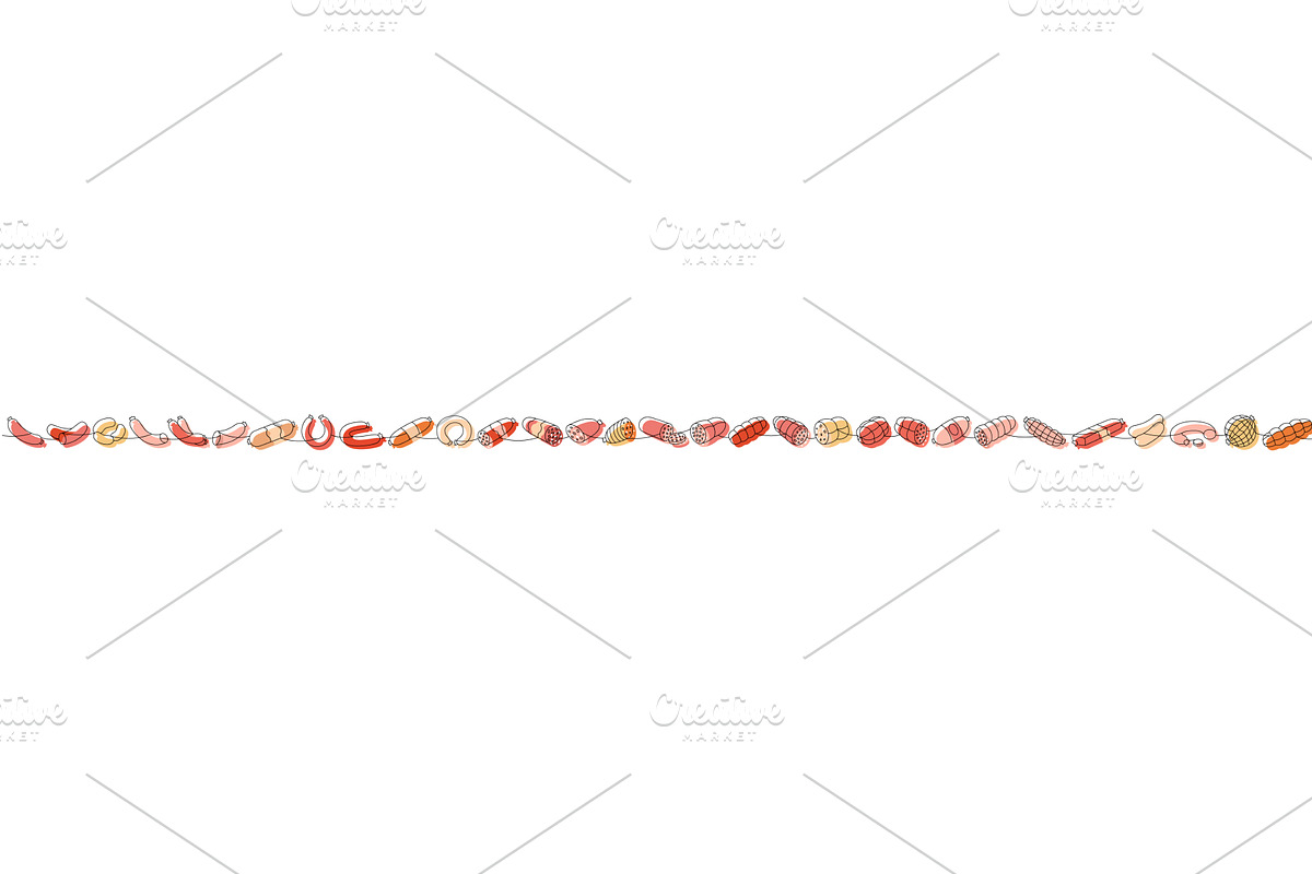 Sausages set. Fresh raw sausages one, a Food Illustration by GraphiShop