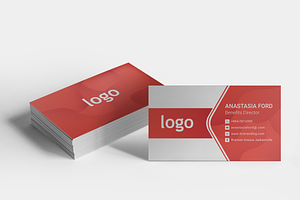 Red Business Card Template