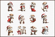 Christmas Otter Clipart Set, an Illustration by Sublimation Artist (Thumbnail 3 of 6)