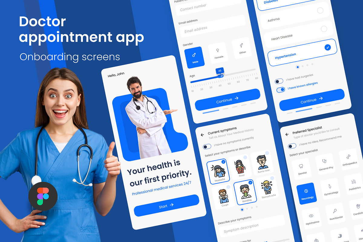 Medical app ui kit + design system preview 5
