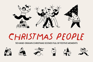 Christmas People: 50 Line Art, a Person Illustration by Veyla
