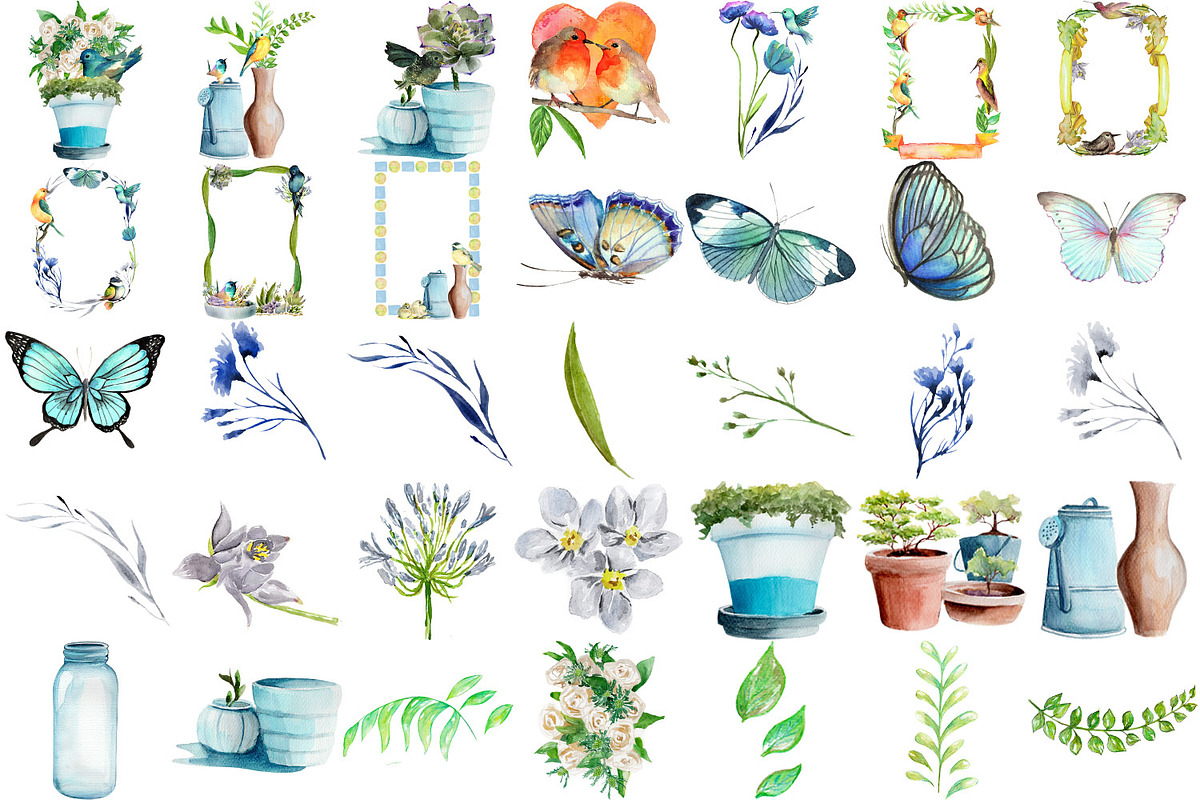 95 Bird Watercolor Clipart Graphics, an Animal Illustration by LilyBoo Clipart (Photo 3 of 4)