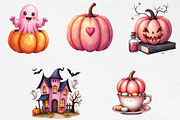 Pink Halloween Pumpkin Clipart, an Illustration by CrexoraLab (Thumbnail 2 of 5)