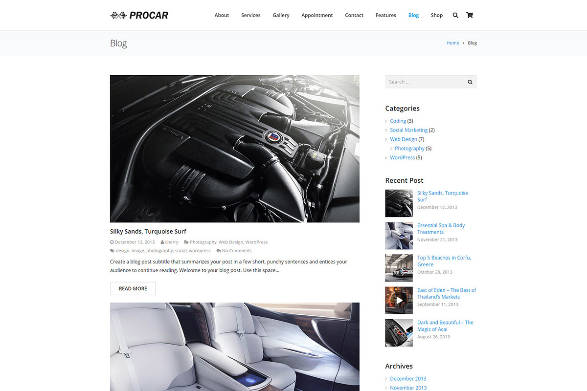 Procar - Car Repair & Business, a WordPress Template by Cherry Wordpress Theme (Photo 6 of 6)