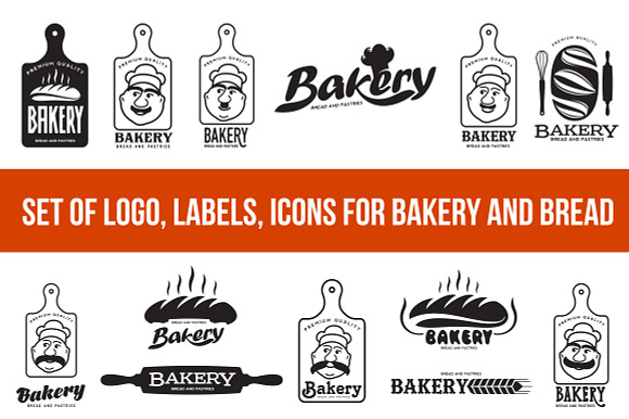 Set Of Labels For Bakery And Bread