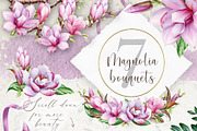 Pink Magnolia Watercolor Collection, a Decorative Illustration by AnitaPol (Thumbnail 3 of 14)