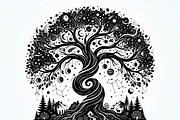50 Mystical Galaxy Forest Silhouette, a Technology Illustration by Amazin_art (Thumbnail 17 of 33)