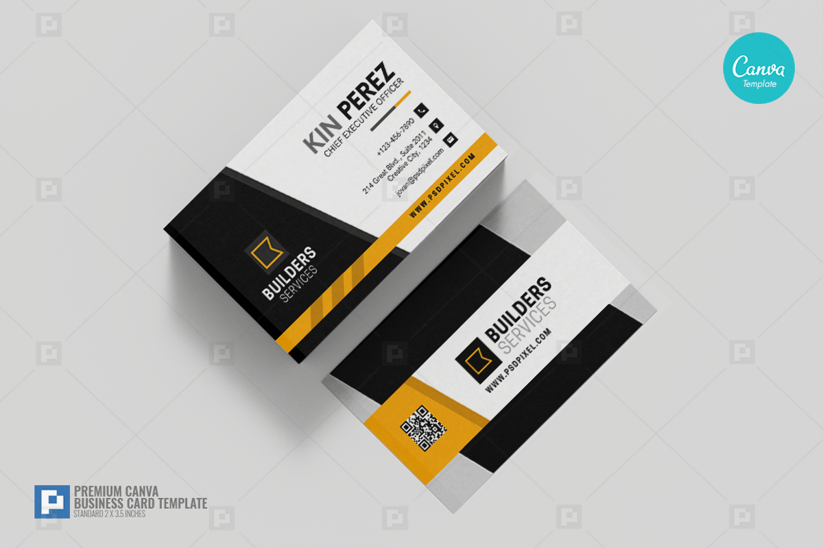 Construction Canva Business Card 05, a Business Card Template by PSDPixel (Photo 3 of 4)