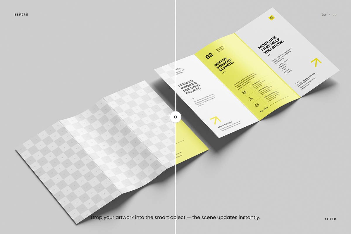 A4 Trifold Brochure Mockup, an Advertising Mockup by Toasin Studio (Photo 2 of 5)