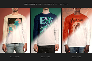 Men Long Sleeve T-Shirt Mockups