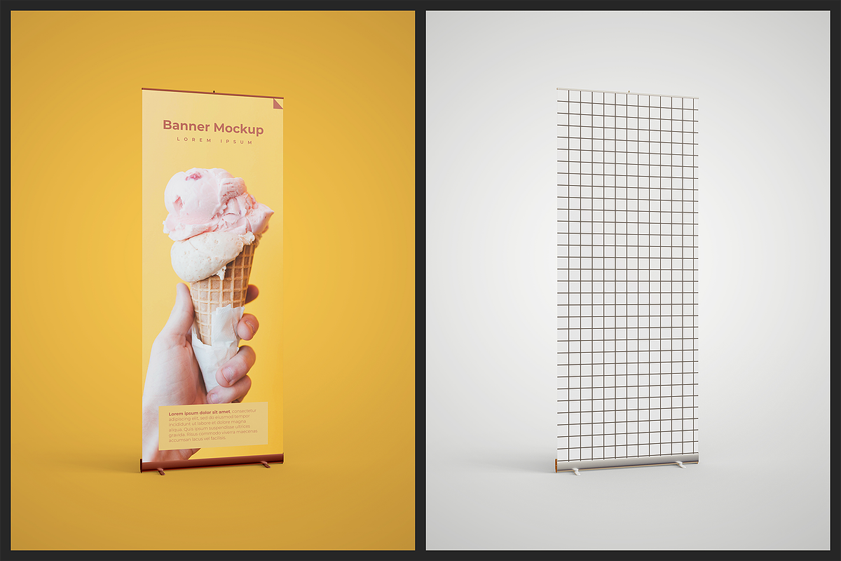 Yellow Roll Up Banner Mockup - 4 PSD, an Advertising Mockup by Muhazdinata (Photo 5 of 6)