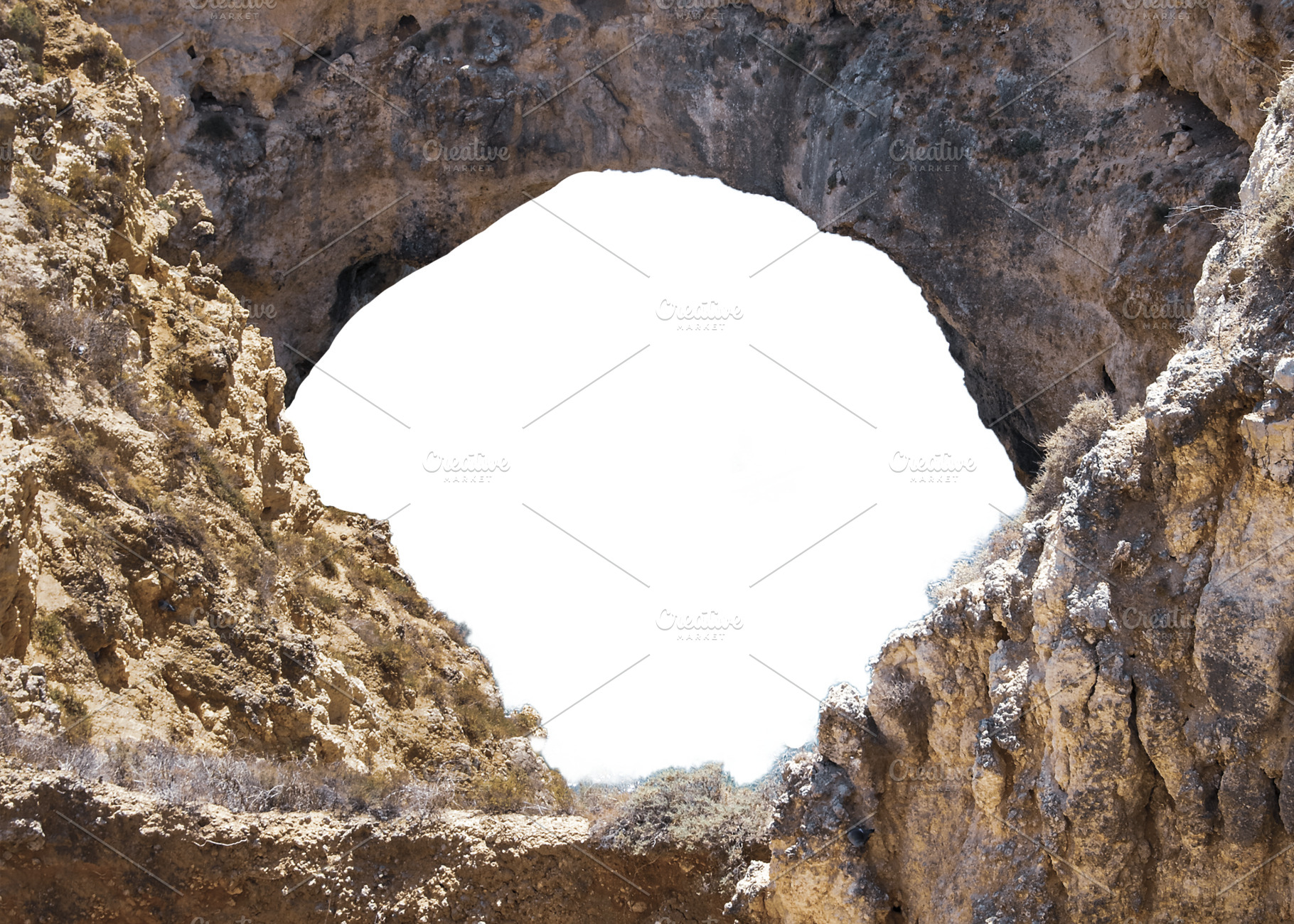 Blank frame with rocky cave borders, a Nature Photo by DanFLCreativo