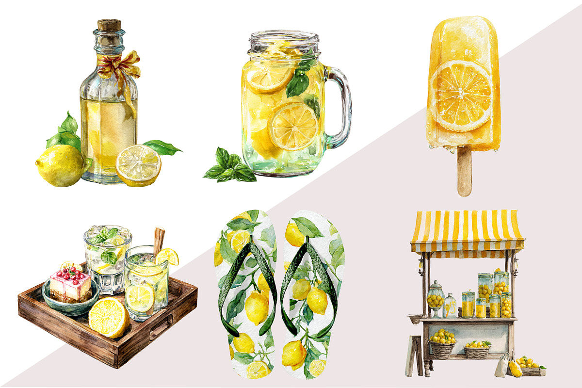 Lemon Addict Clipart Bundle, an Illustration by Design Market (Photo 2 of 3)