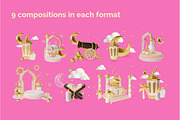 3d Ramadan Icons Set Vector, an Object 3D Model by 35lab (Thumbnail 2 of 6)