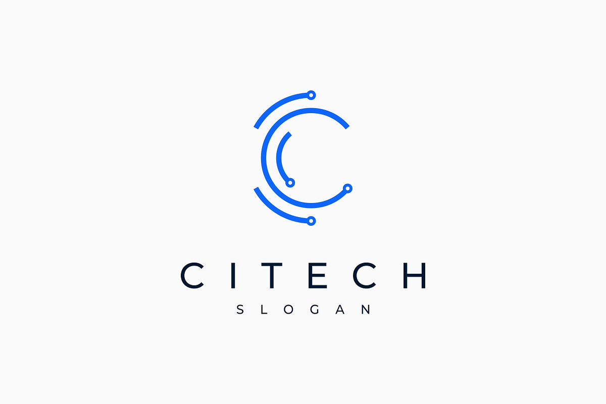 Letter C Circuit Technology Logo, a Branding & Logo Template by sore ...