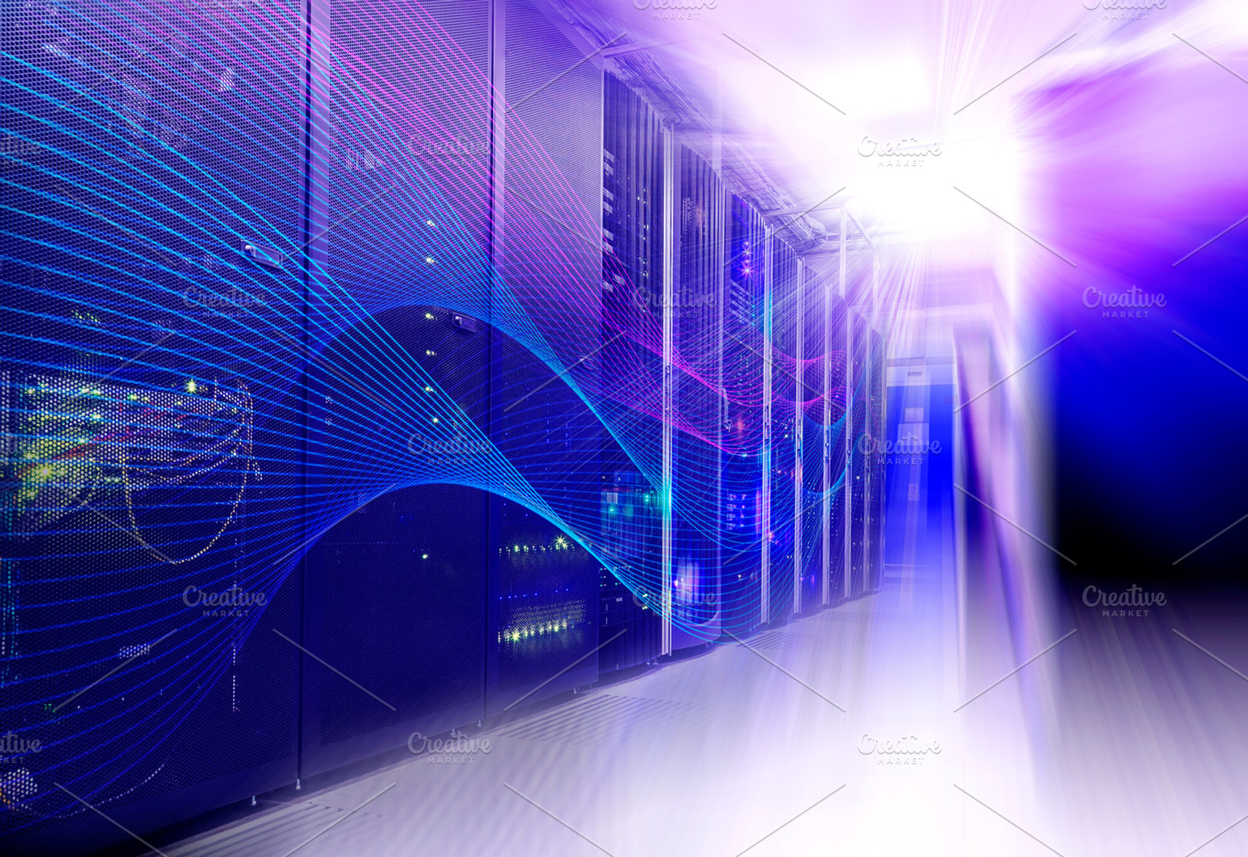 Futuristic modern server room in data center stock photo containing, a Technology Photo by VLADIMIRCARIBB