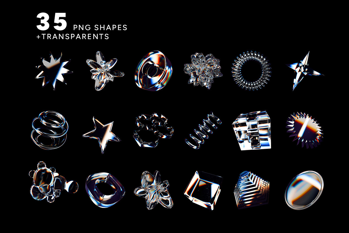 3D Glass| PNG Shape + Transparents, an Object Graphic by Imagine Storm (Photo 4 of 8)