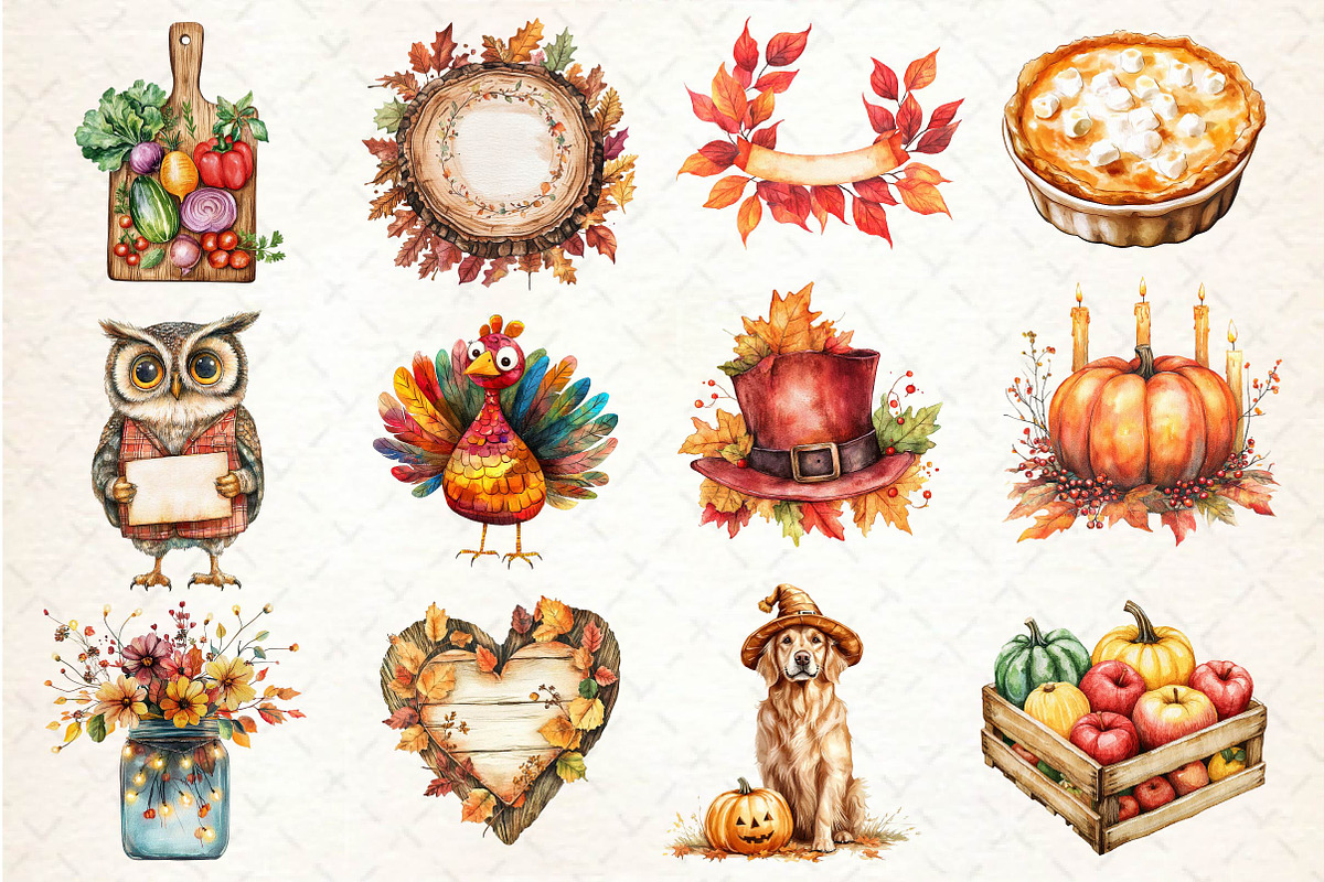 Fall and Thanksgiving Clipart, an Illustration by Dream Creation (Photo 4 of 4)