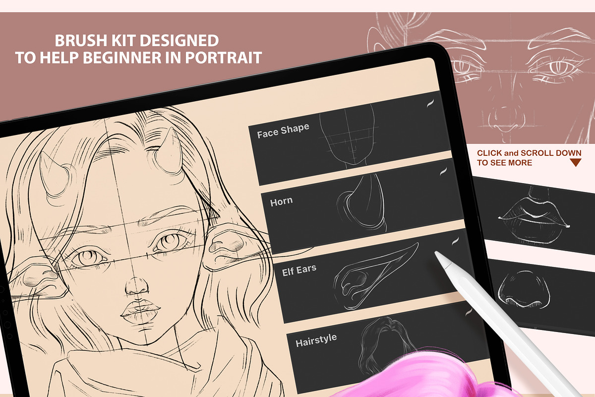 PROCREATE PORTRAIT CREATOR TOOLKIT, a Brush Add-On by AlexandraArt (Photo 4 of 14)