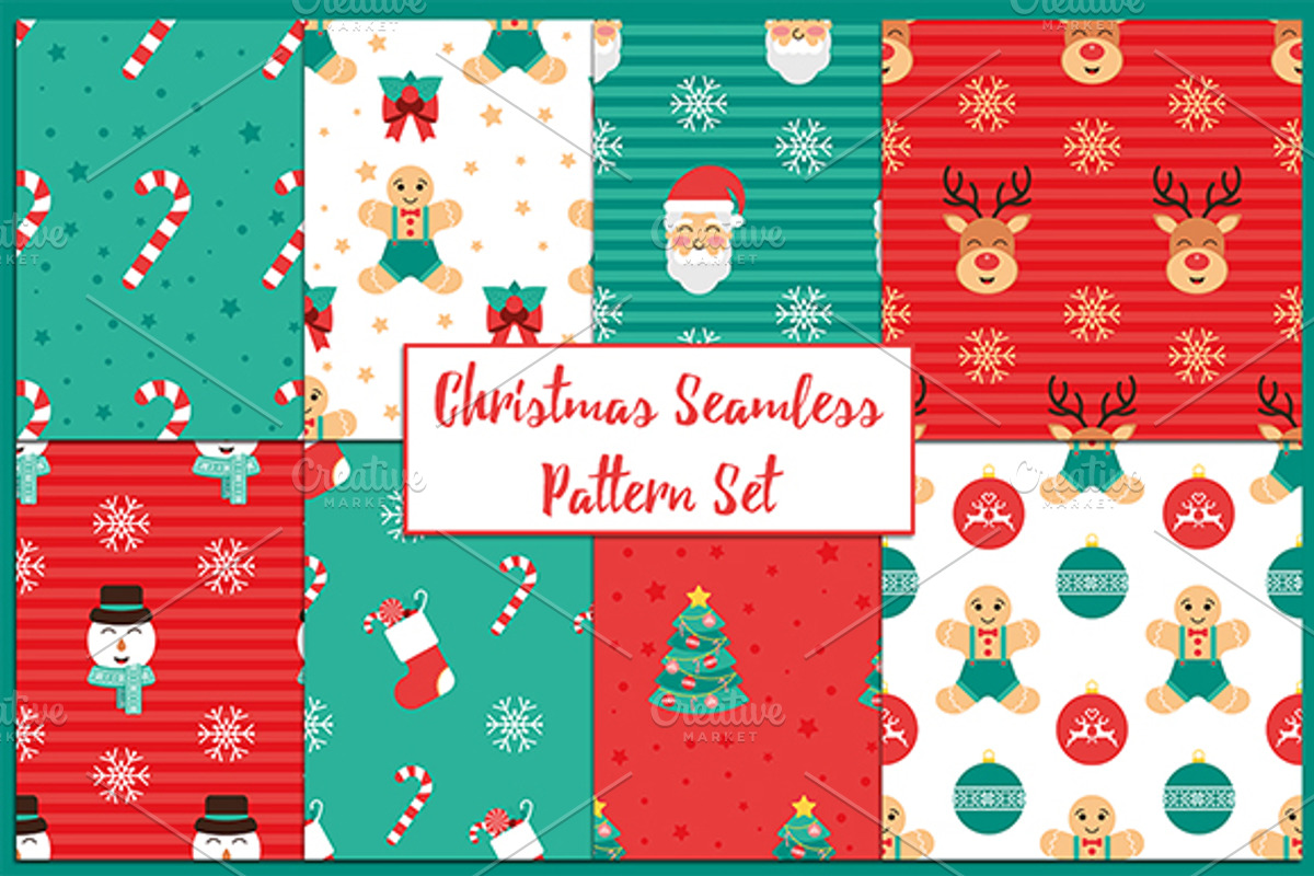 Christmas Seamless Pattern Set, a Pattern Graphic by Stockaholic (Photo 1 of 6)