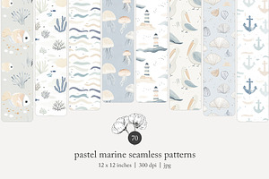 70 pastel marine seamless pattern, a Pattern Graphic by Poppy Lane Studio