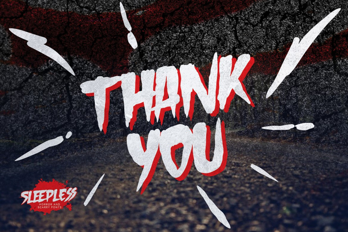 Sleepless - Hand Drawn Horror Brush, a Font by Gassstype (Photo 8 of 8)