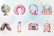 Watercolor Travel Clipart, a Decorative Illustration by Coralcreations (Thumbnail 4 of 5)