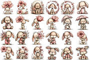 Whimsical Spring Bunny Clipart, an Illustration by DreamPrint404 (Thumbnail 5 of 6)