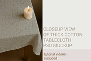 CLOSEUP VIEW OF THICK TABLECLOTH PSD, a Household Mockup by jenartstudio (Thumbnail 3 of 3)