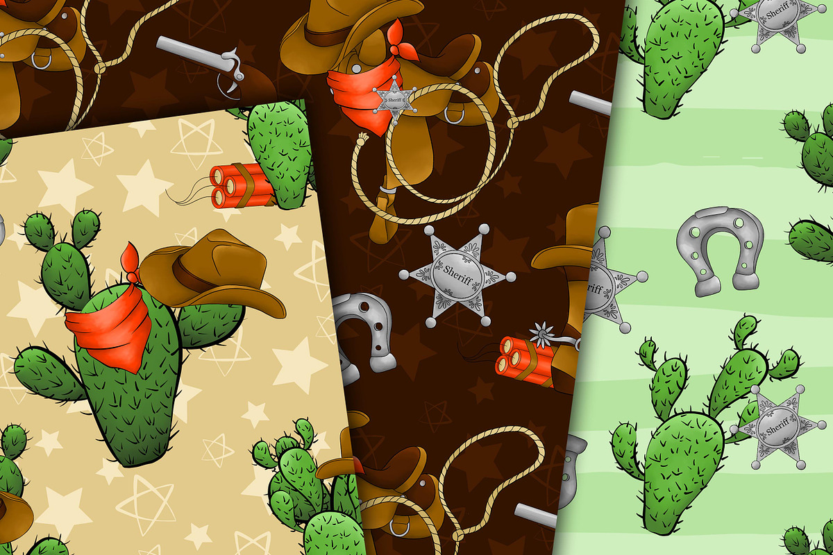 Cowboy pattern, a Pattern Graphic by DarinaDigital (Photo 3 of 5)