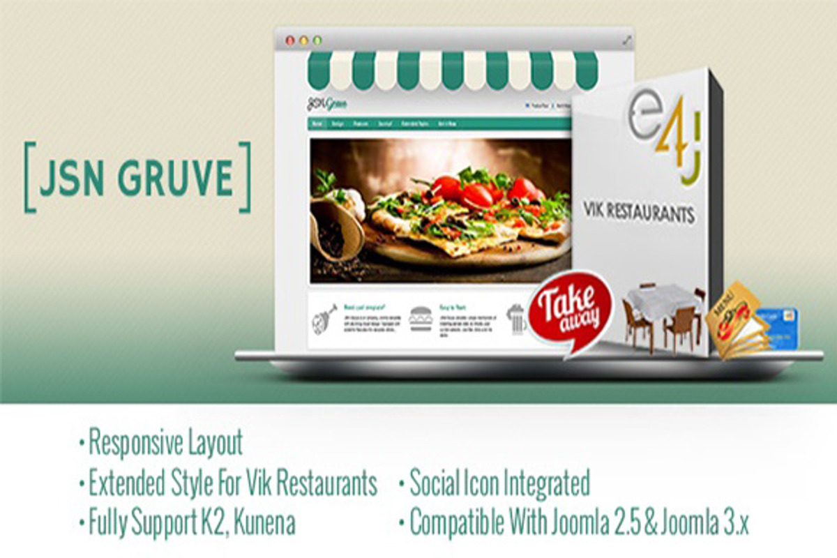 JSN Gruve- Restaurant Template, a Websites & App Template by JoomlaShine (Photo 1 of 5)