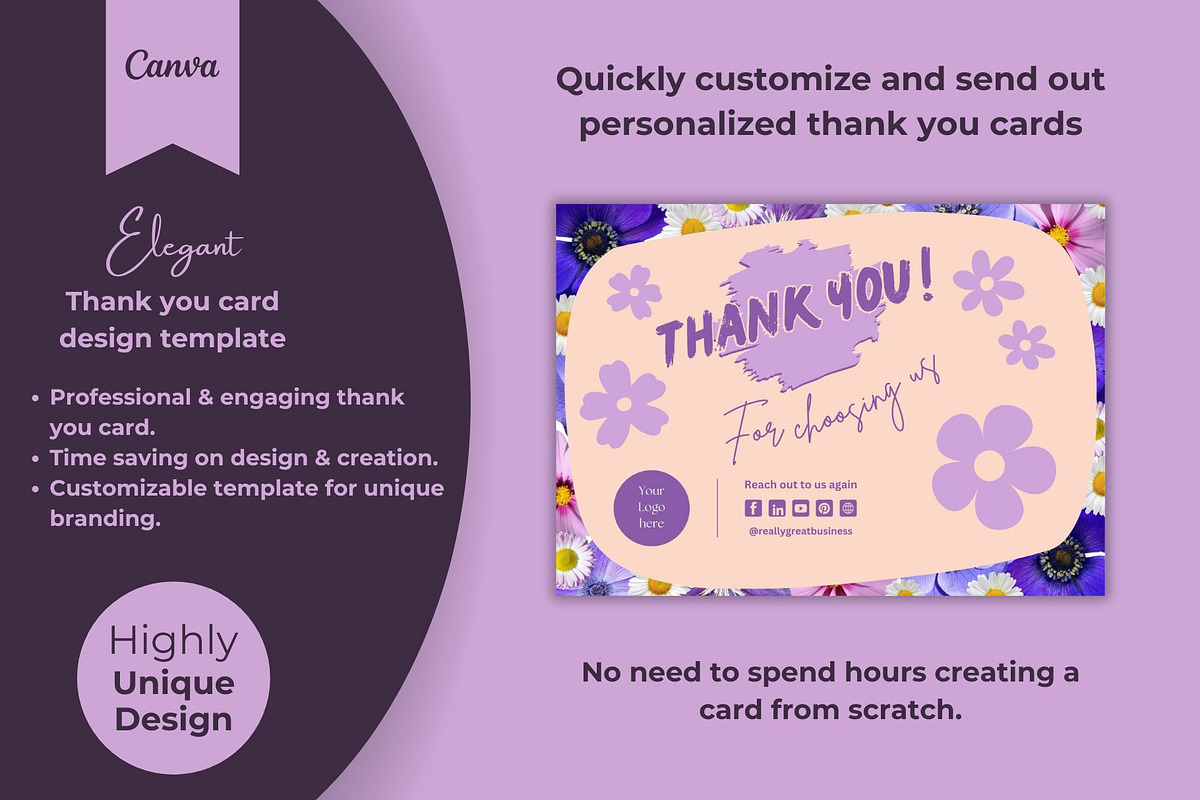 Thank you card template canva, a Card Template by DesignArts (Photo 1 of 4)
