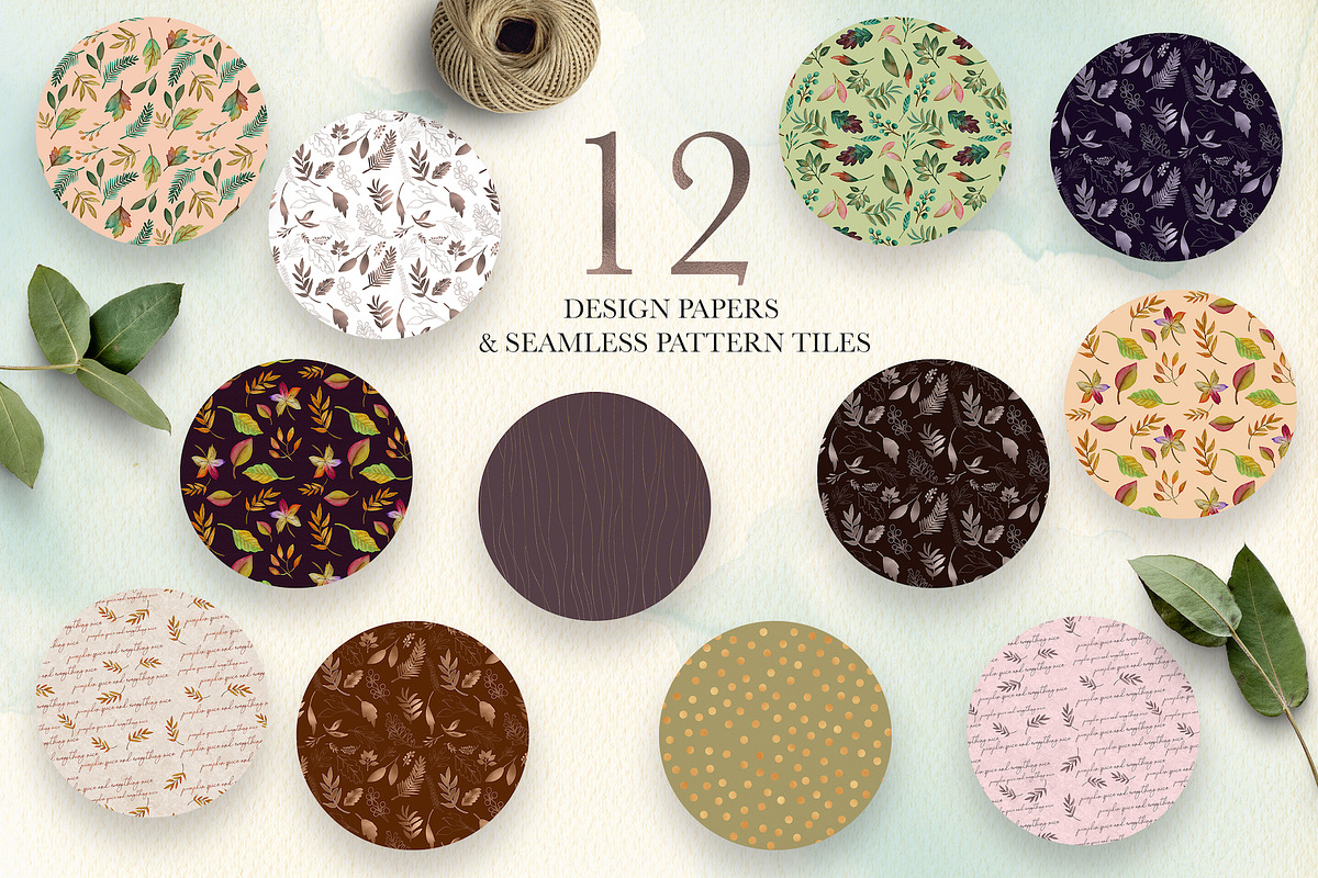 Autumn Leaves Watercolor Clipart, an Illustration by Oh Darling Graphics (Photo 8 of 9)