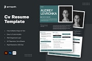 Cv Resume Template, a Resume Template by Portocraft (Thumbnail 1 of 2)