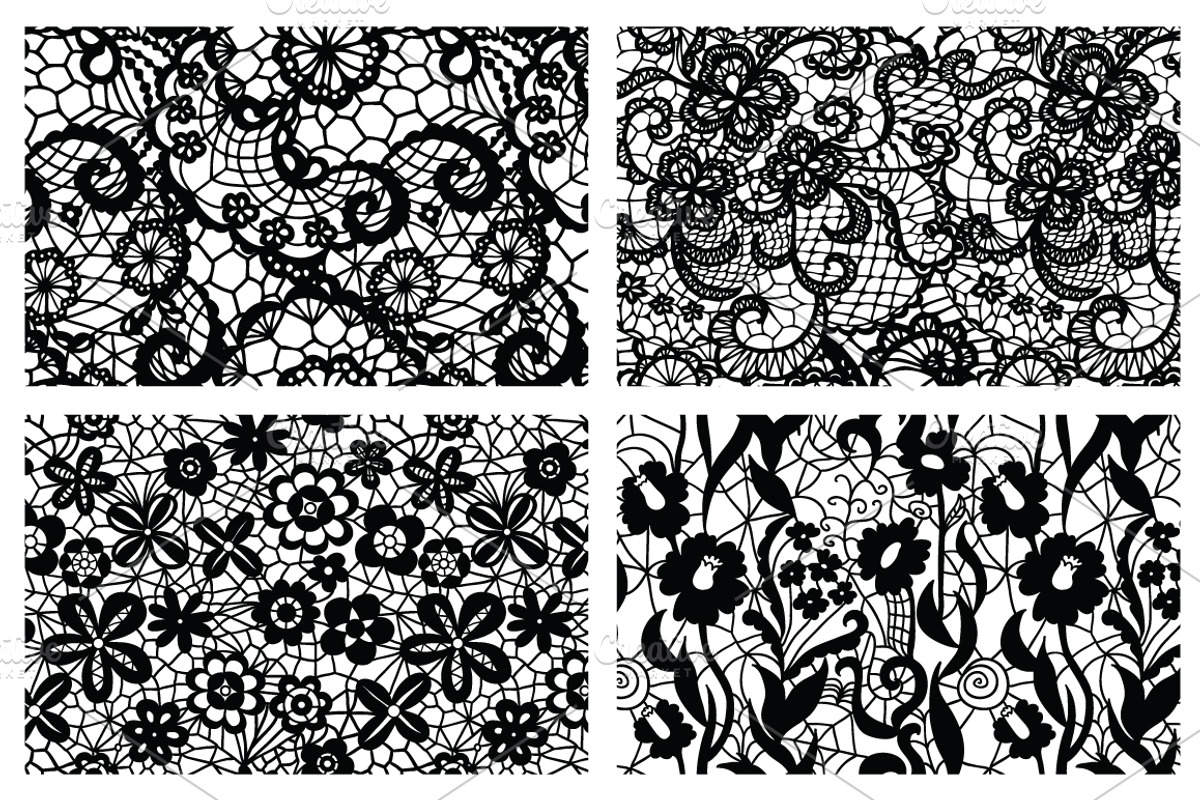 8 Lacy seamless vector patterns, a Pattern Graphic by tamara.comotomka (Photo 1 of 6)