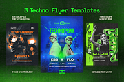 3 Club Flyers - Techno Party, a Flyer Template by Rave Aspect (Thumbnail 1 of 5)
