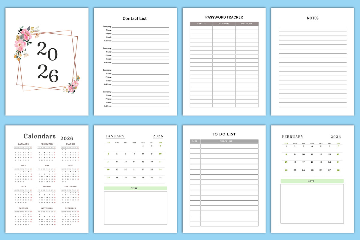 2024-2027 4 year Monthly Planner, a Stationery Template by Designmela01 (Photo 5 of 9)