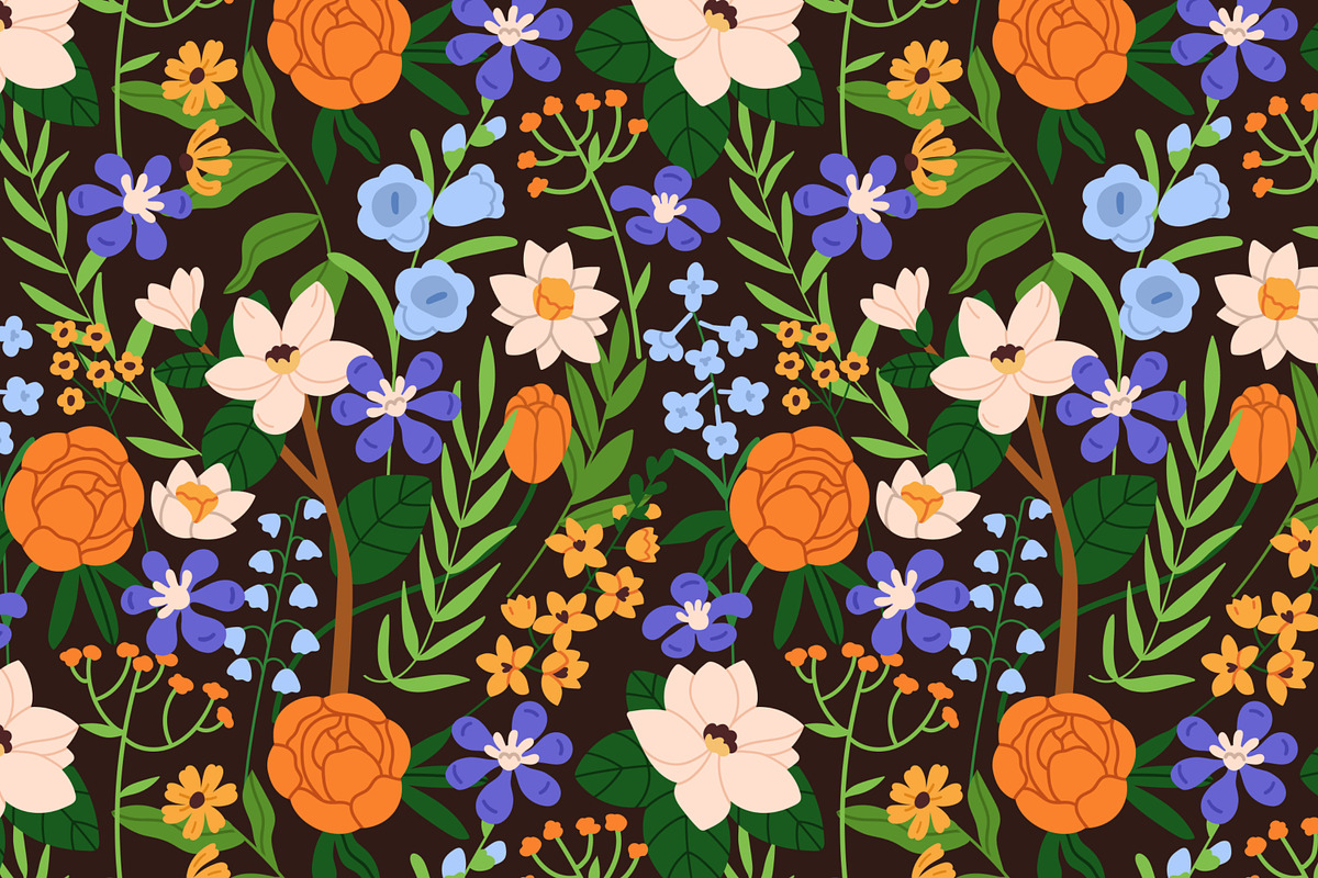 Flowers, cards + seamless patterns, a Decorative Illustration by Good Studio (Photo 4 of 10)