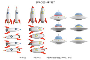 Spaceship & UFO Set High Quality