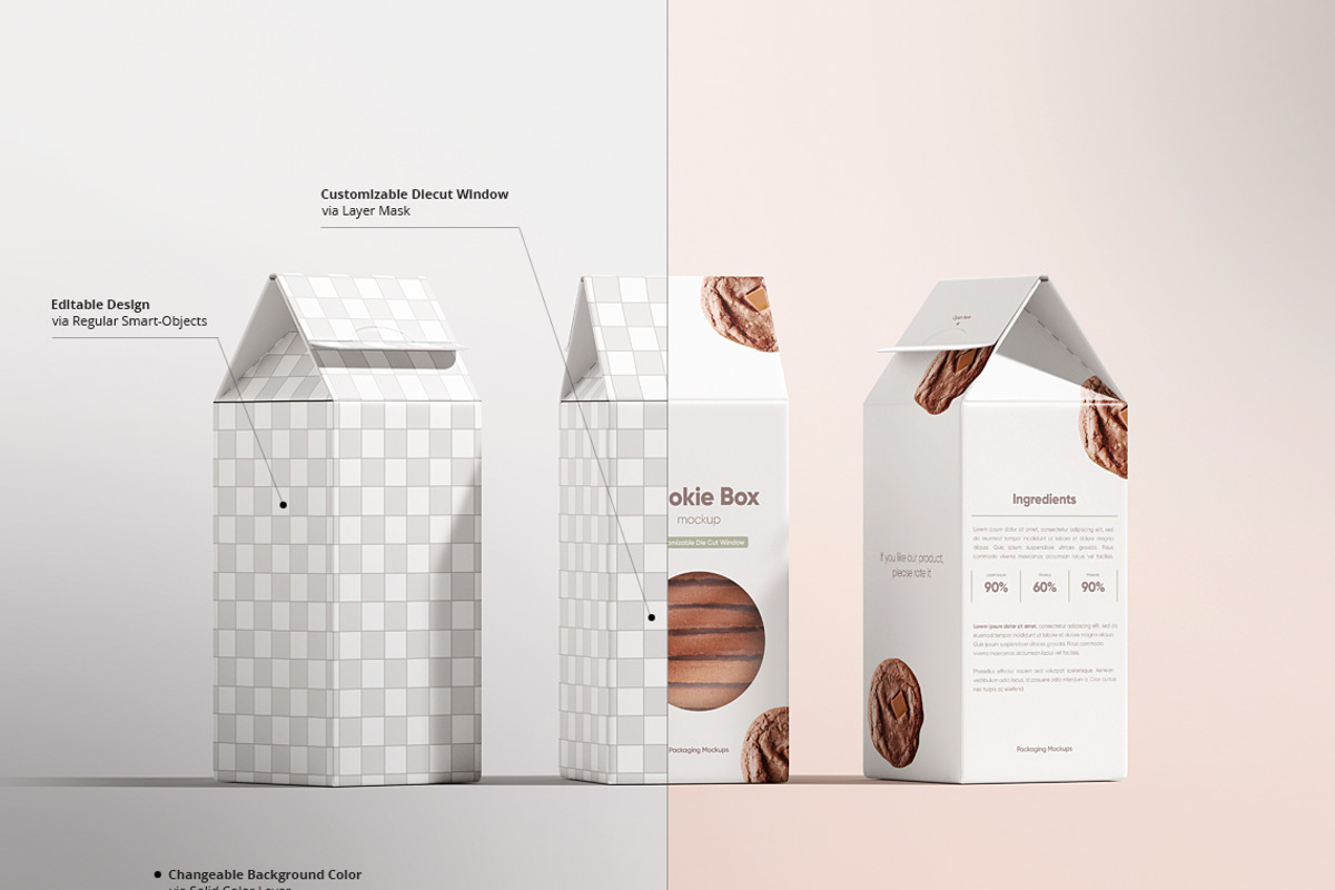 Cookie Box Mockup, a Packaging Mockup by WebAndCat (Photo 3 of 10)